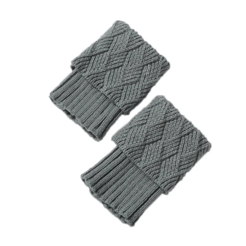 light grey Лидер продаж; 1 пара теплых носков; сезон осень-зима; вязаные носки для обуви; Модные женские короткие носки с пуговицами; вязаные носки для обуви - Цвет: light grey