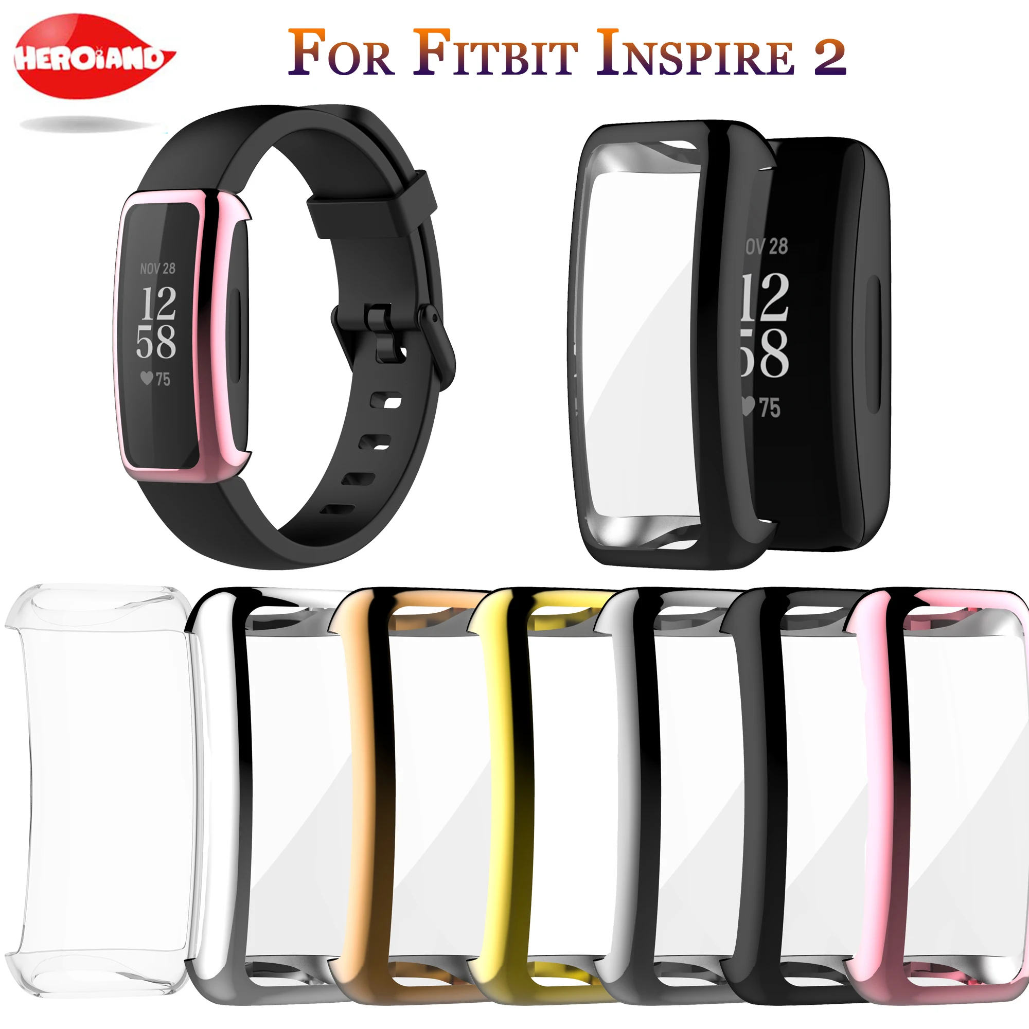 

PC Watch Case For Fitbit Inspire 2 Screen Protector Cover For Fitbit Inspire2 all-Around Durable Bumper Watch Frame Shell