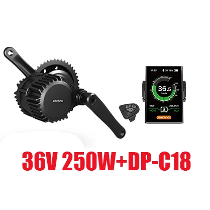 36V250W C18 Bafang мотор комплект с Батарея 36V 250W преобразователя для электрического велосипеда с сертификатом ce Набор для электровелосипеда середине приводной двигатель 36v 10,4/13/14,5/17,5/19.2AH BBS01 - Цвет: 36V250W C18