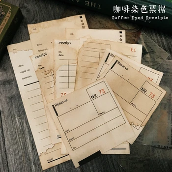 

KSCRAFT Coffee Inked Receipt Decorative Paper for Bullet Junk Journal DIY Scrapbooking Paper Craft