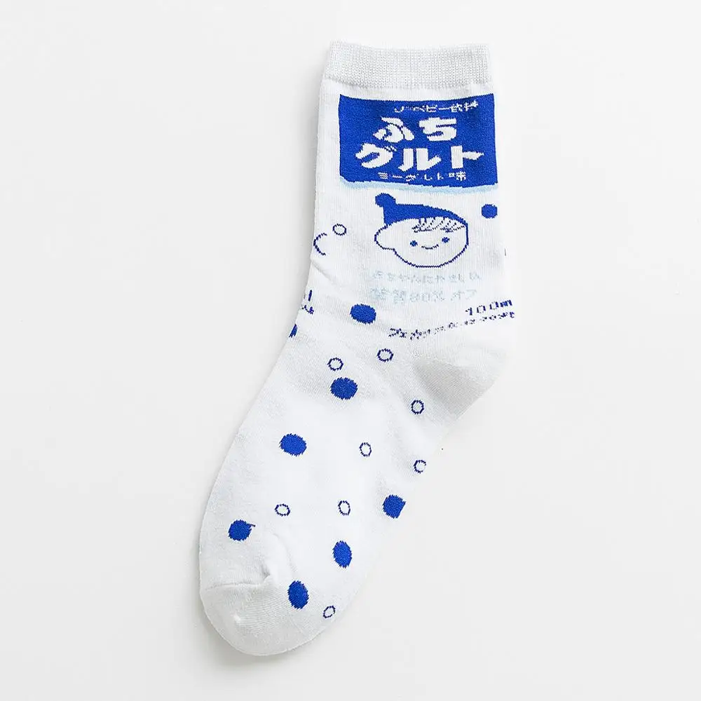 Милые носки в стиле Лолиты с клубничным рисунком для женщин и девочек; носки-пузырьки из чесаного хлопка; Kawaii Harajuku; забавные Повседневные носки белого цвета - Цвет: 13