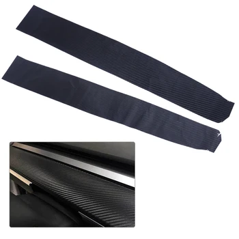 

DWCX 2pcs/set 72x10cm PP Black Carbon Fiber Style Interior Dashboard Decoration Cover Sticker Trim Fit for Tesla Model 3 Styling