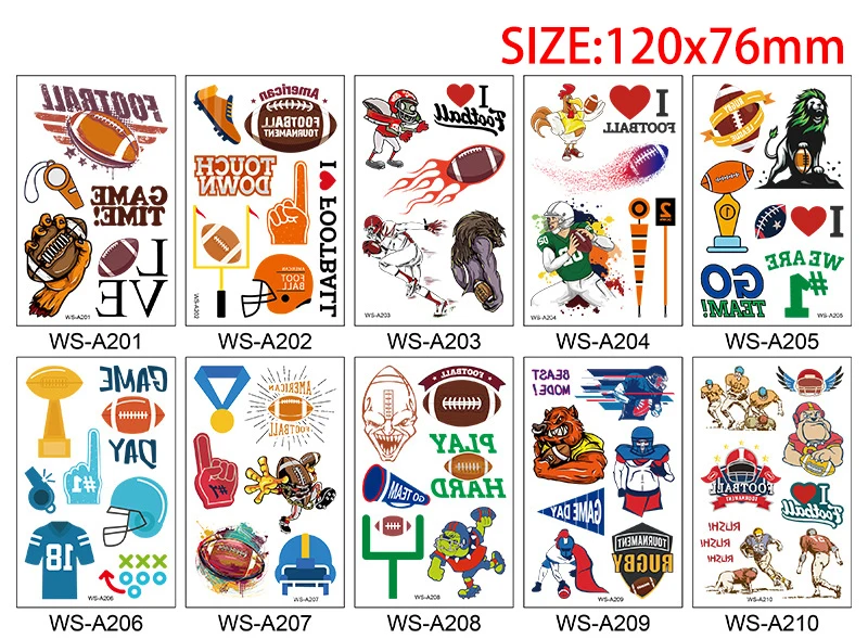 12x7.6cm Cartoon Cute Tattoo Design for Woman Man Kid Football Space Heart Sea Animal Bear Mermaid Sticker Temporary Body Tattoo (12)