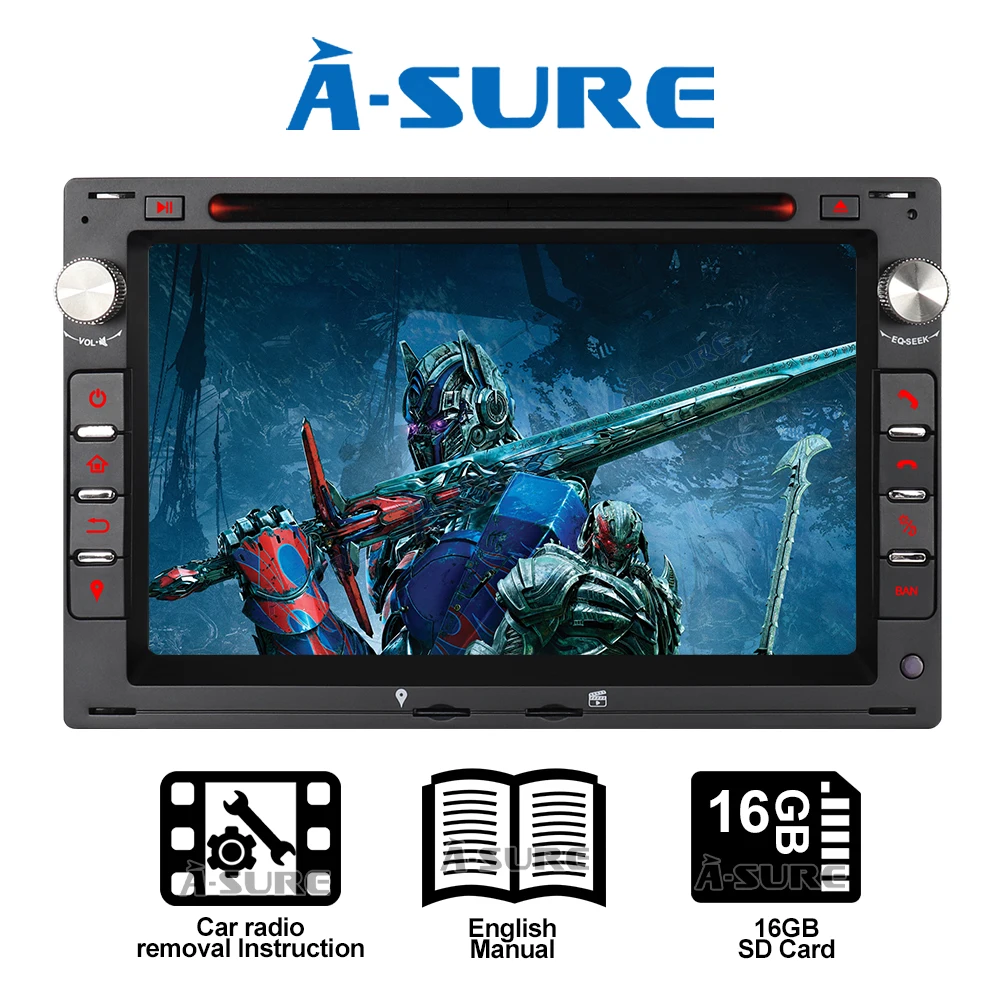 Автомобильная интеллектуальная система A-Sure 2 Din автомобильное радио DVD