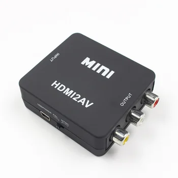 

HDMI to AV Scaler Adapter HD 1080P Video Composite Converter Box HDMI to RCA AV/CVSB L/R Video Mini HDMI2AV Support NTSC PAL