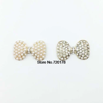 

18*30mm 20pcs Crystal Pearls Metal Flatback Fashion Button Hair Bows Pearl Button in gold MBBD15