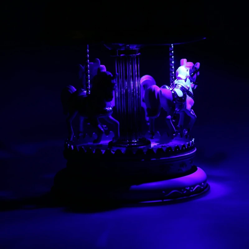 ABSS-LED музыкальная шкатулка карусель круглая музыкальная шкатулка Декор светящаяся Карусель лошадь музыкальная шкатулка Рождество Свадьба подарок на день рождения