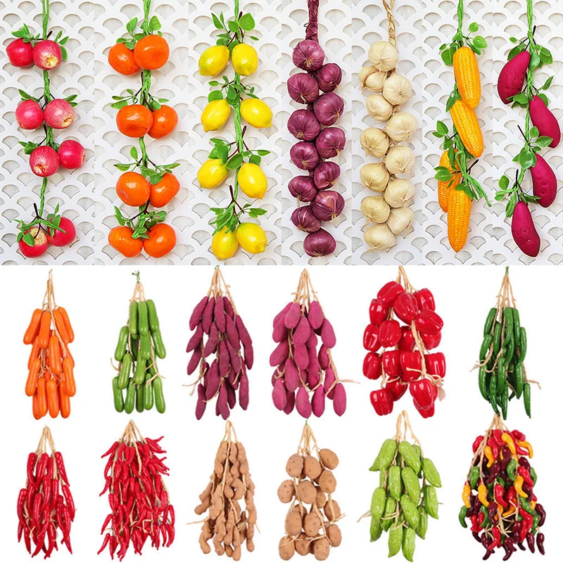 1 Bunch Fake Vegetable Artificial Fish Food Home Farm Wall Hanger Decor Prop New 