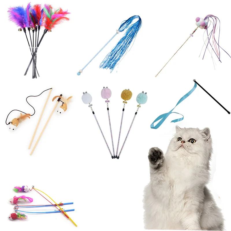 Игрушки для кошек, мяч для катания, кошка, мышь, котенок интерактивный, забавная удочка, игра, палочка, перо, палочка, игрушечные домашние питомцы, аксессуар