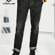 Pioneer Camp уличная джинсовая одежда мужские черные джинсовые брюки прямого покроя Осень Зима Длинные плотные джинсы брюки мужские ANZ908173
