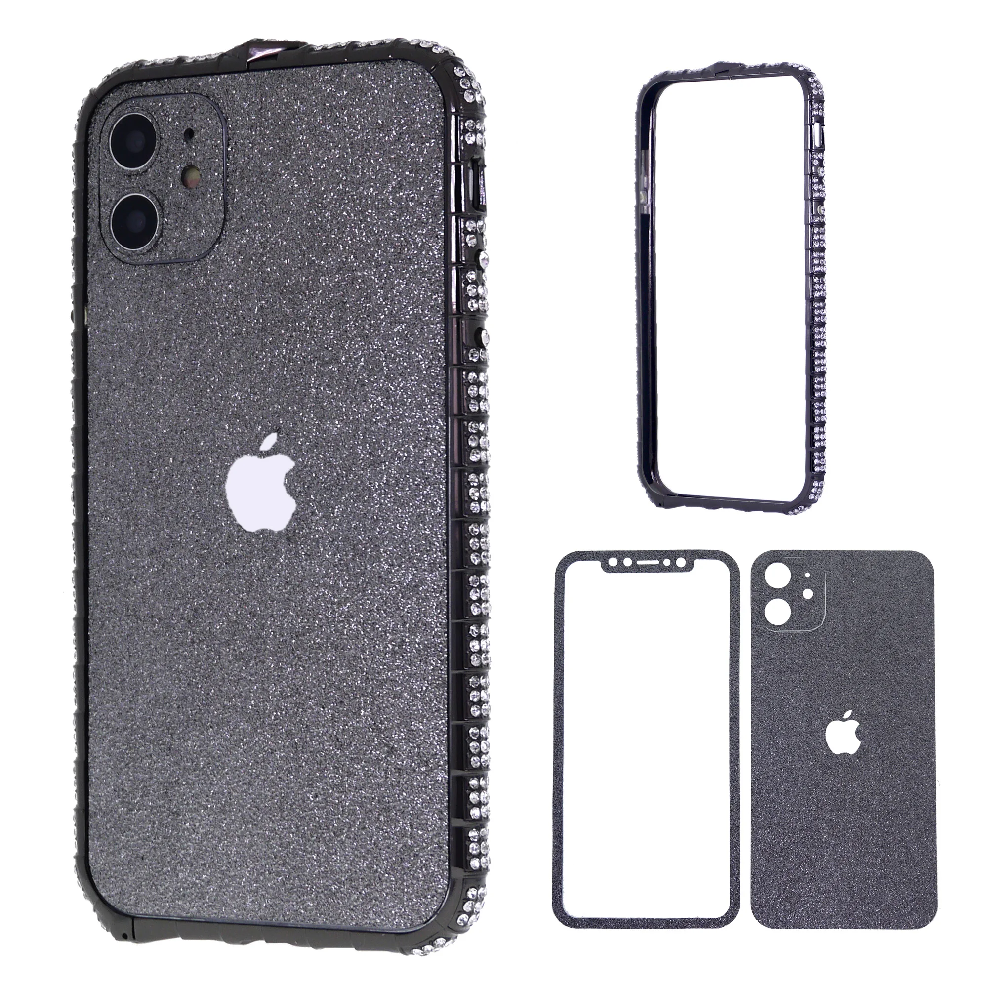 Чехол для iPhone 12 11 Pro Max Mini Xs Xr X 10 8 7 Plus роскошный блестящий металлический бампер со