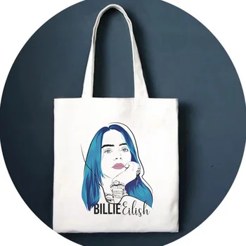 

Billie Eilish Print Shoulder Bag Fun Harajuk Drawstring Bags Handbag Gothic Backpack Hip Hop Ulzzang Street New Women Bag Wallet