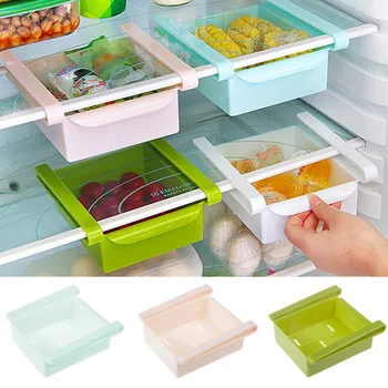 

Plastic Refrigerator Storage Rack Drawer Partition Frame Plastic Shelf Multi-function Rack Creative Kitchen Portable Shelf