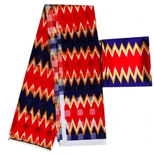 Африканская нигерийская кружевная ткань для вечернего платья шелковая органза Ткань Горячая шелковая восковая ткань с квадратным дизайном 4+ 2 ярдов