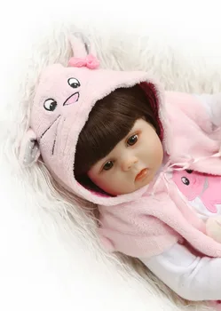 

Baby Reborn Doll 40cm Baby Girl Dolls Full Silicone Reborn Toddler Toys for Children's Gifts Bed Time Plamate
