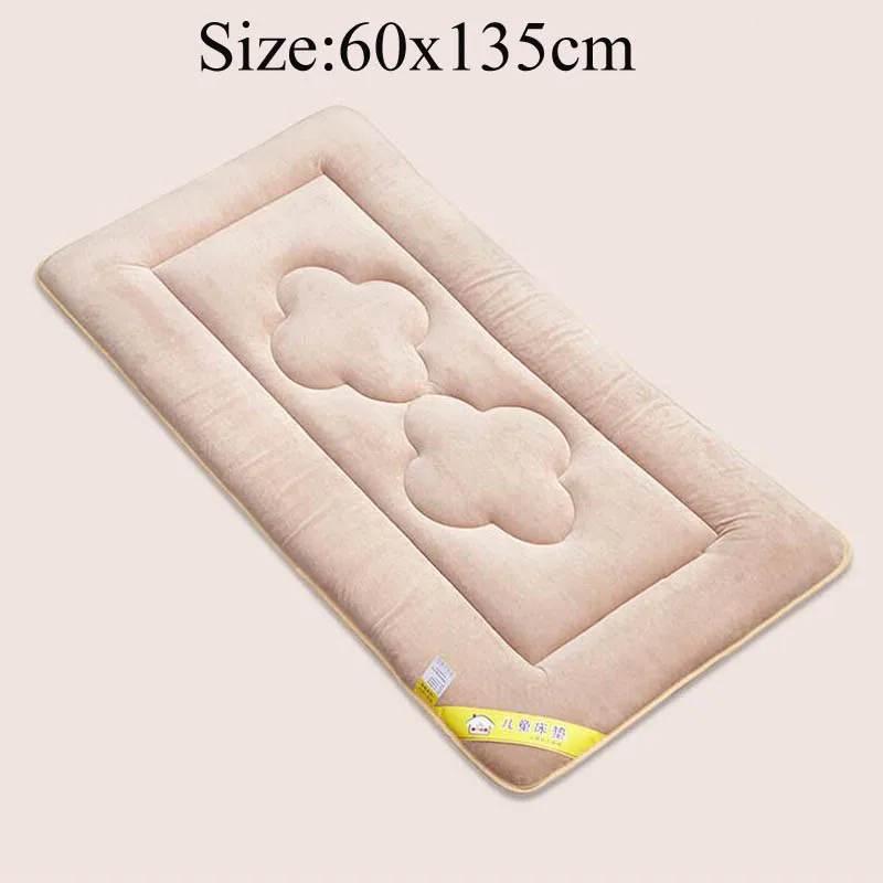 camel 60x135cm Теплый детский матрас для сна бархатная кроватка зимний мягкий коврик кроватка для новорожденного кровать-подушка Bebe матрас - Цвет: camel 60x135cm