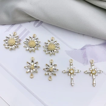 

HAOSAW 4Pcs/Lot Choose/Crosses/Flowers/Rhinestone/Multi Designs/Hand Made DIY Charms/Zinc Alloy/Earring Jewelry