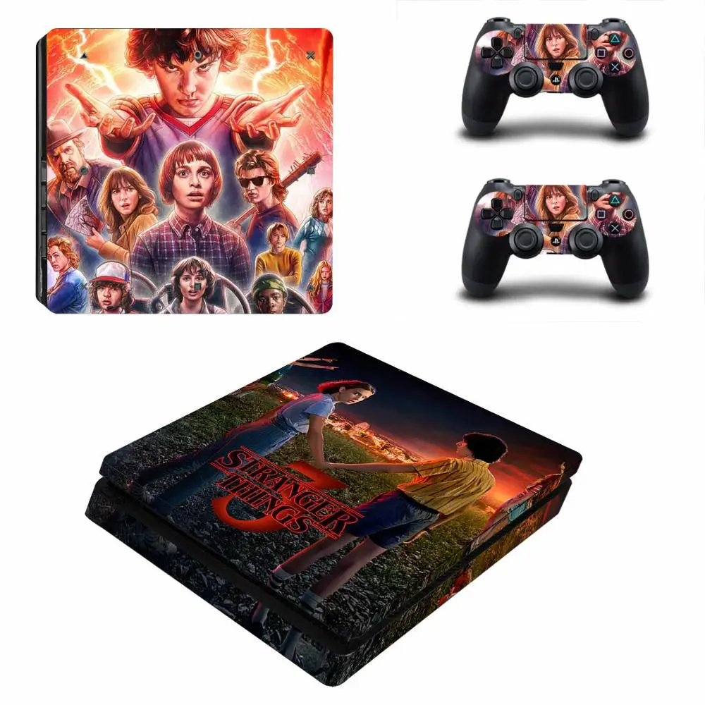 Странные Вещи PS4 тонкая наклейка s PS 4 тонкая Виниловая наклейка для sony playstation 4 тонкая консоль и контроллер - Цвет: YSP4S-3787