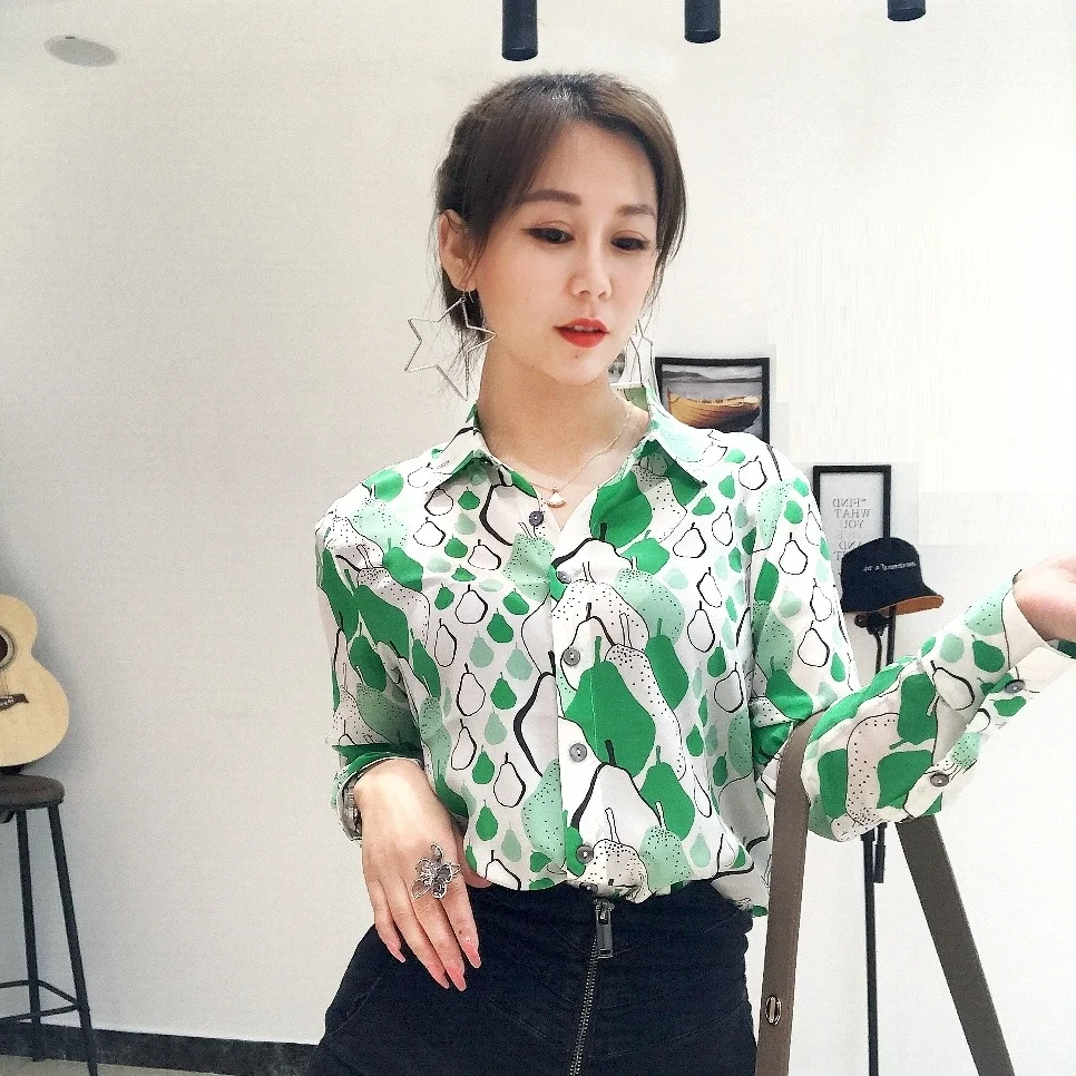 

WAGE women long sleeve Turn-Down collar blouses ladies cool Tops 2020 Summer Natural Silk shirts Fashion
