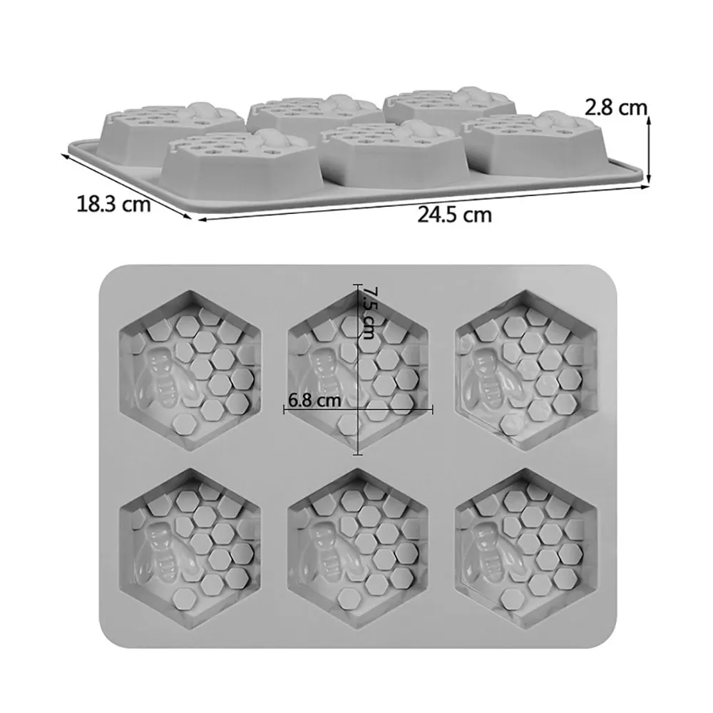 Description Picture 5 of itemSilicone world 6 Holes Honeycomb Silicone Soap Mold DIY Handmade Cake Mould Easy to Demolding Soap Making Craft Silicone Mould