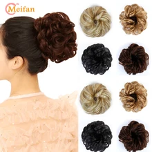 MEIFAN, короткие эластичные резинки для волос, синтетические шиньоны, искусственные волосы, булочка для женщин, канатная Резиновая лента, аксессуары для волос