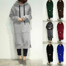 Ropa mujer bluza damsk толстовки женские зимние теплые негабаритных балахон мешковатый пуловер негабаритных толстовка женское длинное платье