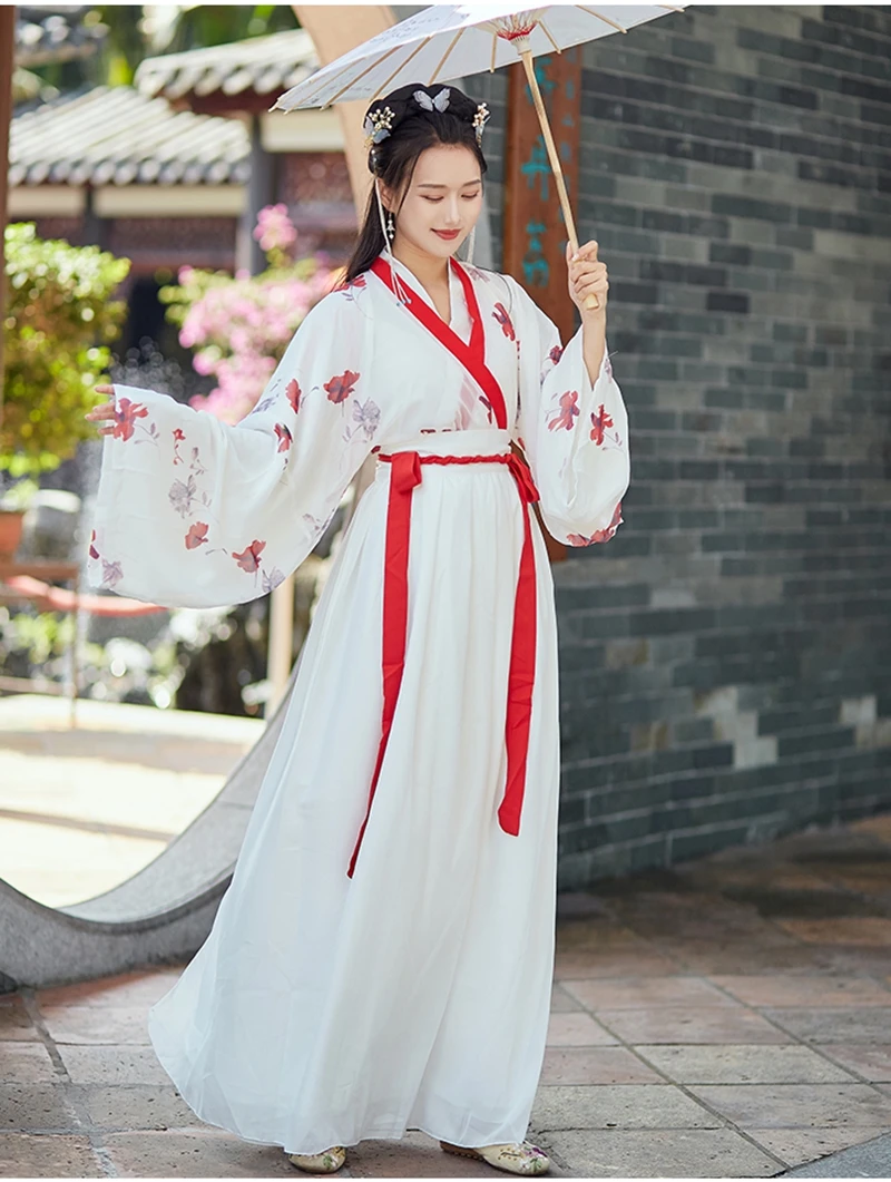 Женское китайское платье Hanfu Элегантное повседневное студенческое hanfu с