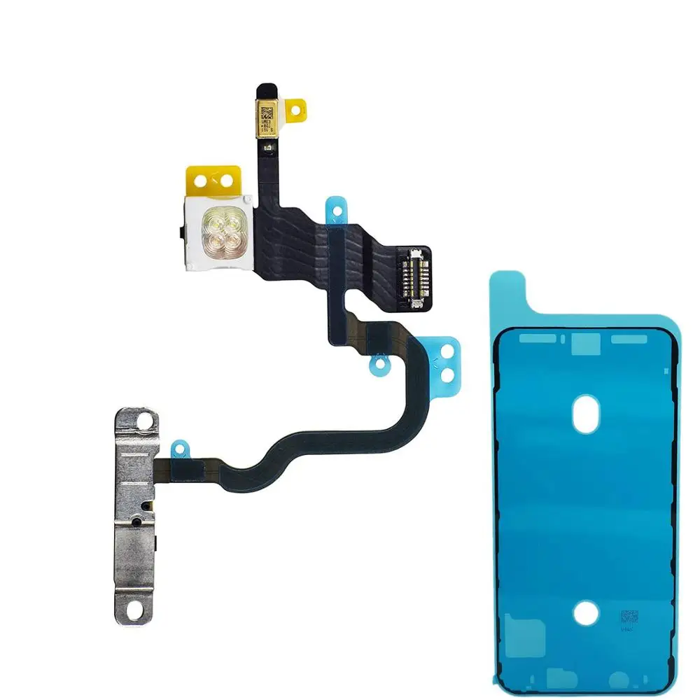 

2PCS/set for iPhone X Power On Off and LED Flash Lights Flex Cable Assembly + Waterproof Anti-Dust Adhesive Glue Tape