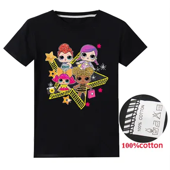 

L.O.L.surprise ! New Arrival Princess Print Kids T Shirt Cartoon Girl Top Harajuku White Round Neck Short Sleeves Tshirt