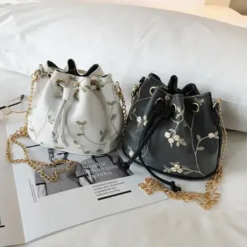 

Maison Fabre Women Handbags Summer Beach Lace Embroid Bucket Bag Lady Big capacity PU leather Messenger Bags Travel Casual Totes