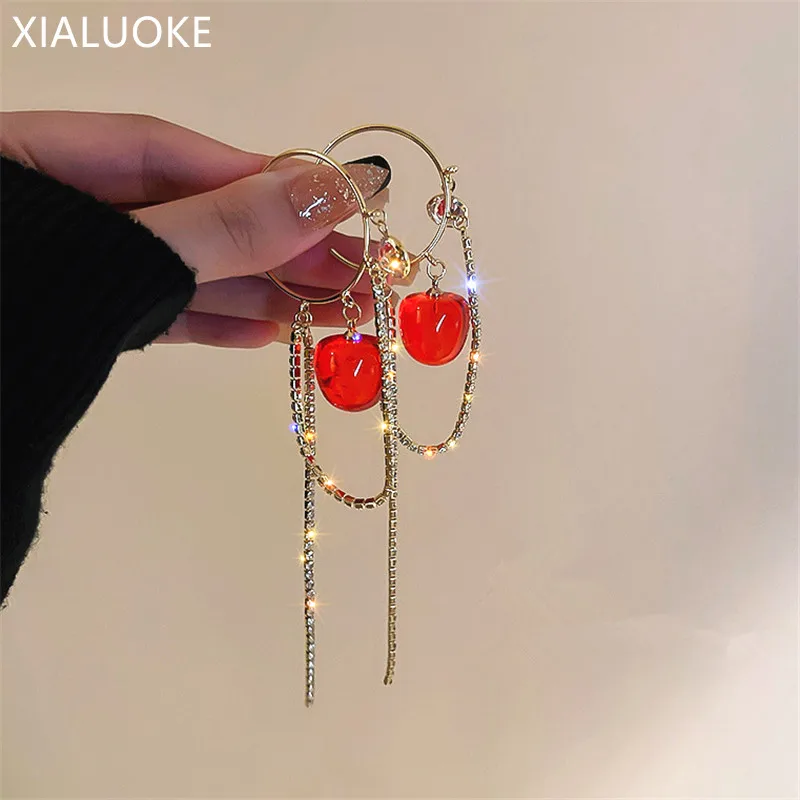 Женские серьги-подвески XIALUOKE элегантные милые из смолы с металлическими