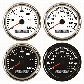 

SPR Universal 85mm GPS Speedometer Gauge 120km/h 200km/h For Car Truck Boat With Red Backlight 12V 24V With GPS Antenna