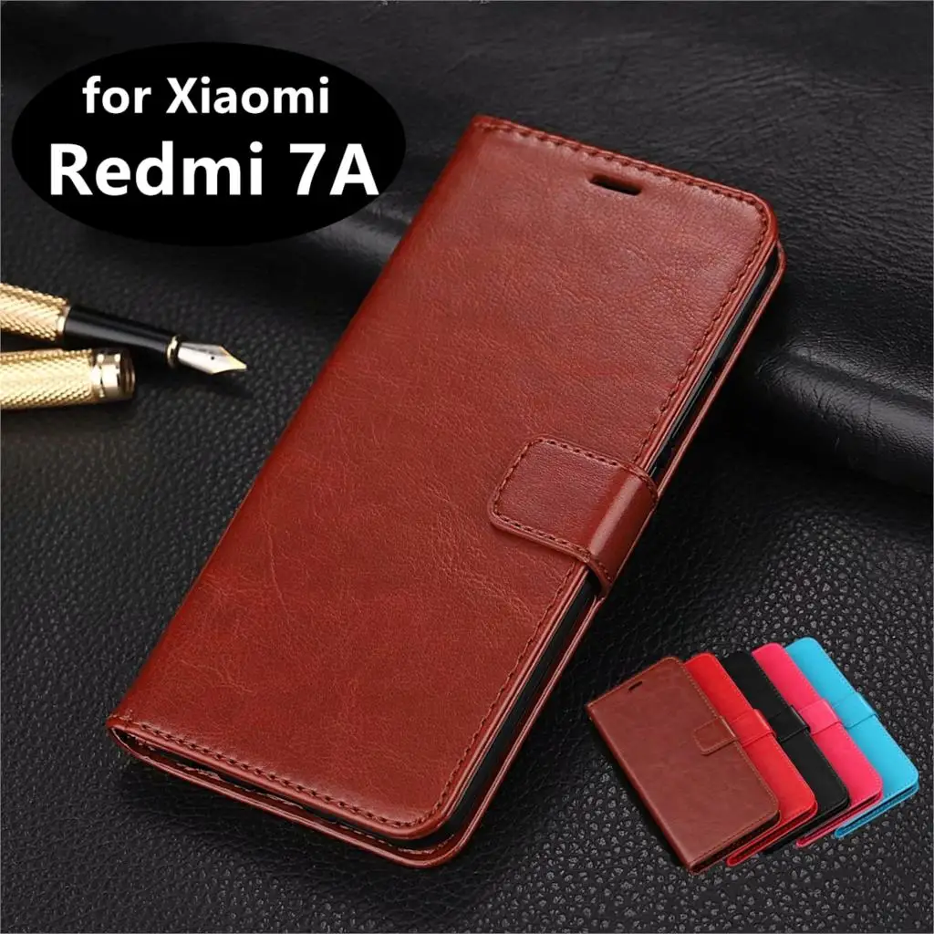 

High Quality Card Slot Phone Holder PU Leather Case for Xiaomi Redmi 7A Flip Cover Case Phone Shell