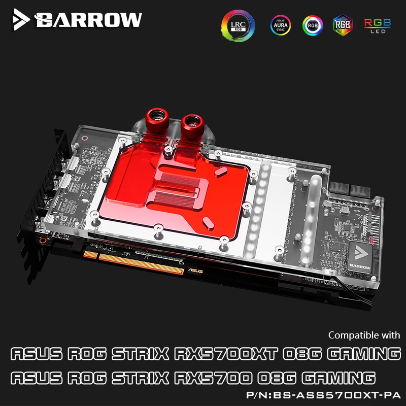 Курган полное покрытие GPU водоблок для ASUS ROG STRIX RX5700XT Аврора материнская плата 5V SYNC