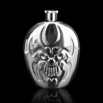 

Hip Flasks 6 Oz Ghost Embossed Stainless Steel Hip Flask In Gift Box Hip Flask With Small Glass Funnel