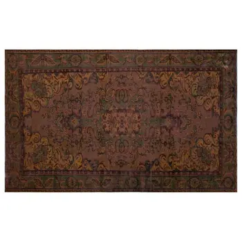 

Handmade Brown Vintage Overdyed Turkish Area Rug 173x282 Cm-5'8''X9'3''