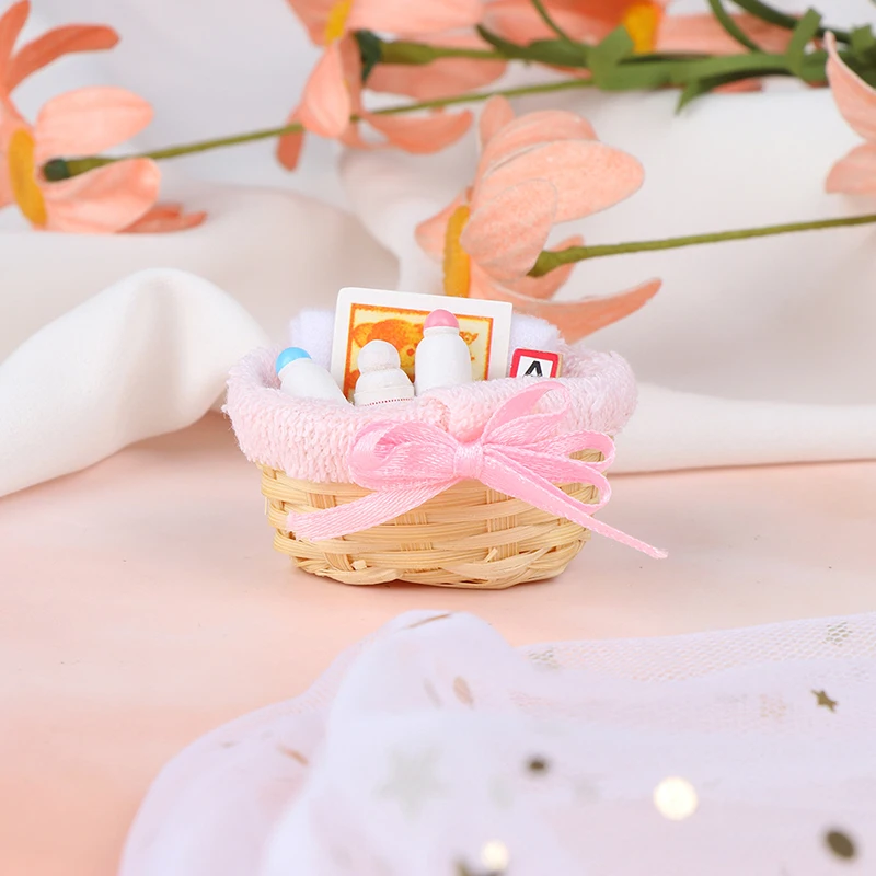 Мини-Корзина для бутылок, имитация мебели, модель игрушек для кукольного дома, украшение 1/12, Миниатюрные аксессуары для кукольного домика