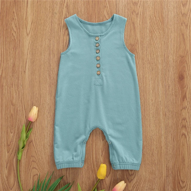 Pagliaccetto estivo neonato neonato abbigliamento per bambina pagliaccetto  con bottoni neonati morbidi tuta senza maniche abbigliamento in cotone per  bambini - AliExpress