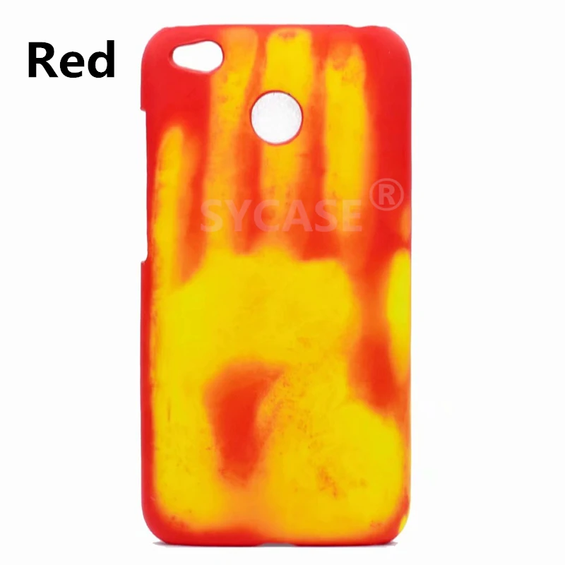 SYCASE термальная индукция изменения Цвет чехол для Redmi 7 4X 5A 7A K20 Note5 Note6 Note7 Pro чехол матовый ПК Термальность Крышка датчика - Цвет: Red