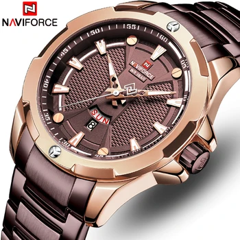 

NAVIFORCE Analog Watch Men Fashion Quartz Wristwatch Top Luxury Brand Stainless Steel Waterproof Men's Watches Relogio Masculino