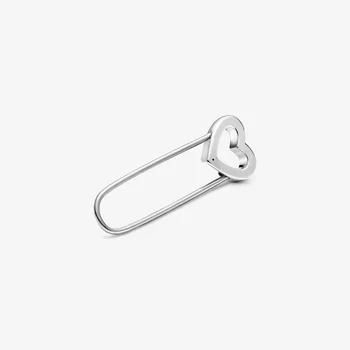 

YDX 925 Sterling Silver Brooches For Women Fit Charms Lapels Ssleeves Simple Design Elegant Heart Brooches