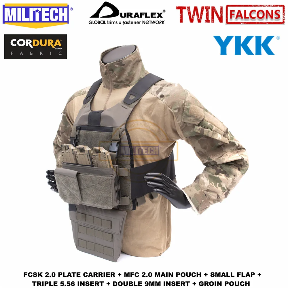 MILITECH TW FCSK 2,0 Advanced Slickster Ferro Ideal Plate Carrier с MFC 2,0 основной мешочек и Groin Pouch Loadout Set Deal