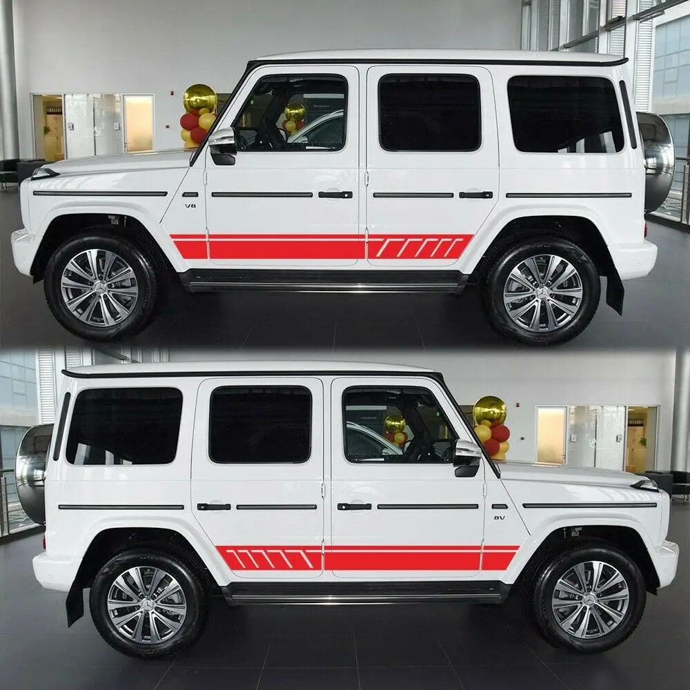

2 шт., виниловые наклейки на дверь и боковую юбку Mercedes Benz G Class G63 AMG G65 G500 W463 G550 G350, автомобильные аксессуары