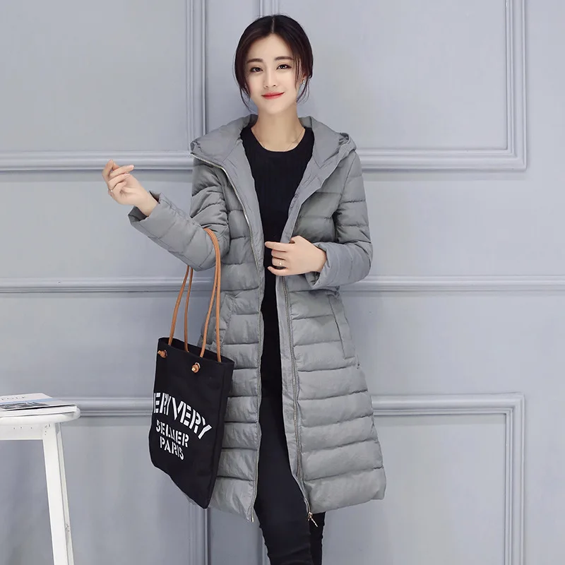 

2017 Autumn And Winter New Style Women's Korean-style Slim Fit Fashion Mid-length Furry Ball Hooded Long Sleeve Large Size down