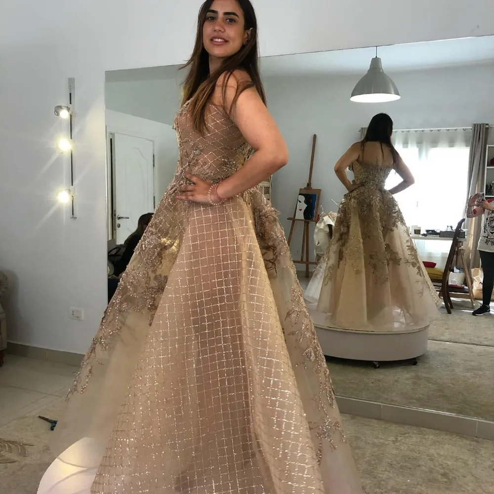 Aso Ebi, арабское Золотое роскошное вечернее платье, кружевное вышитое бисером платье для выпускного вечера, длинное ТРАПЕЦИЕВИДНОЕ Формальное вечернее платье, одежда для особых случаев