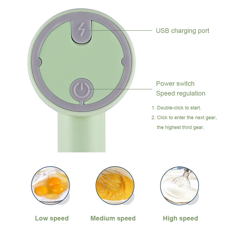 Lightweight Electric Hand Mixer Handheld Egg Beater in Grey&White –  MXMBLENDER