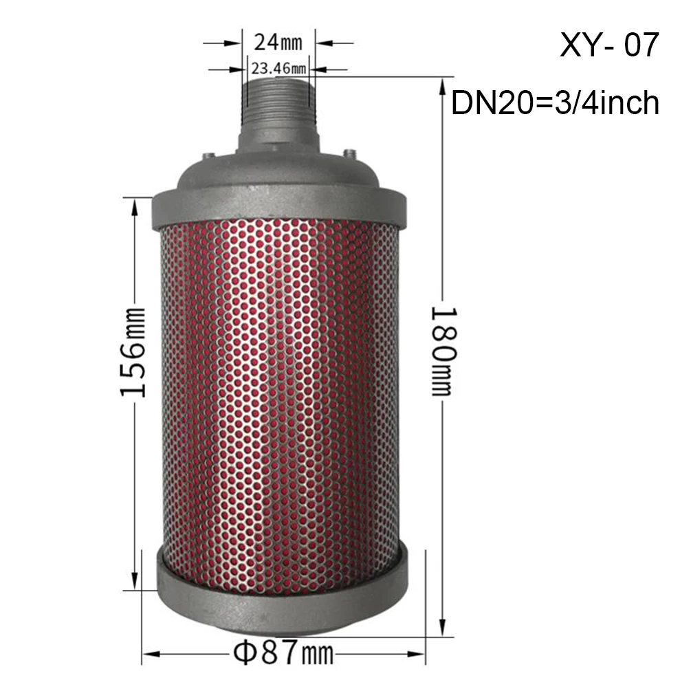 Пневматический Глушитель элемент для воздушного компрессора, сушильный мембранный насос, вакуумный насос XY-05 07 10 12 15 20 25 40 60 глушитель