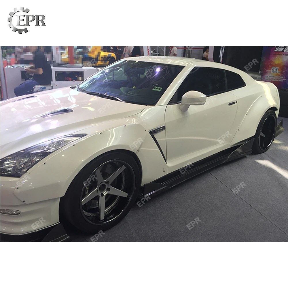 Стекло волокно вспышки колеса арки для Nissan GTR R35 TP стиль переднее и заднее крыло комплект 4 шт