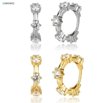 

Kikichicc 100% 925 Sterling Silver Special Zircon CZ Charm Hoops Huggies 2020 Rock Punk Non Clips Wedding Women Jewelry