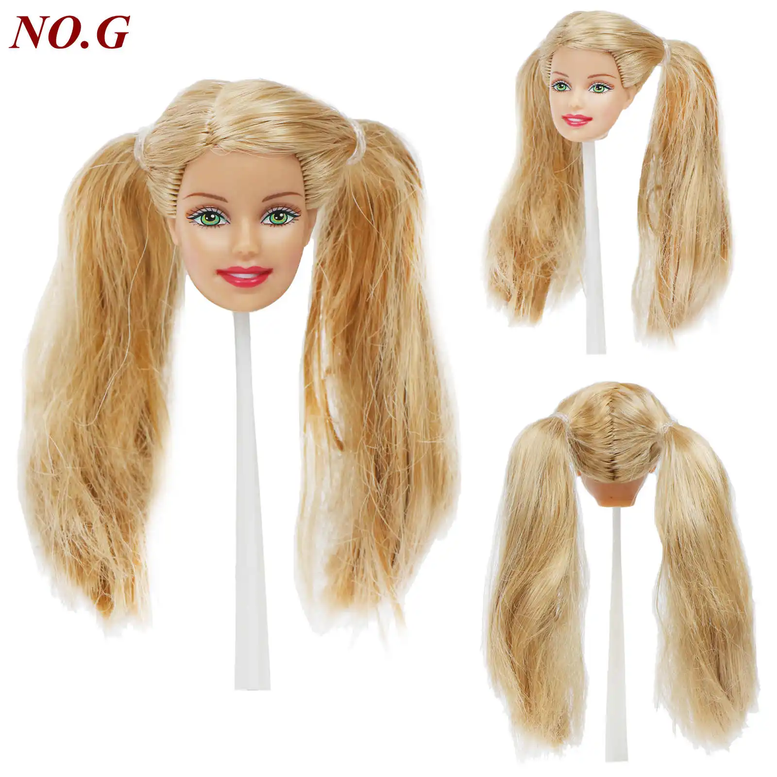 Отличное качество голова куклы разное лицо прямые вьющиеся волосы с модными случайными серьгами DIY аксессуары для 1" игрушки куклы